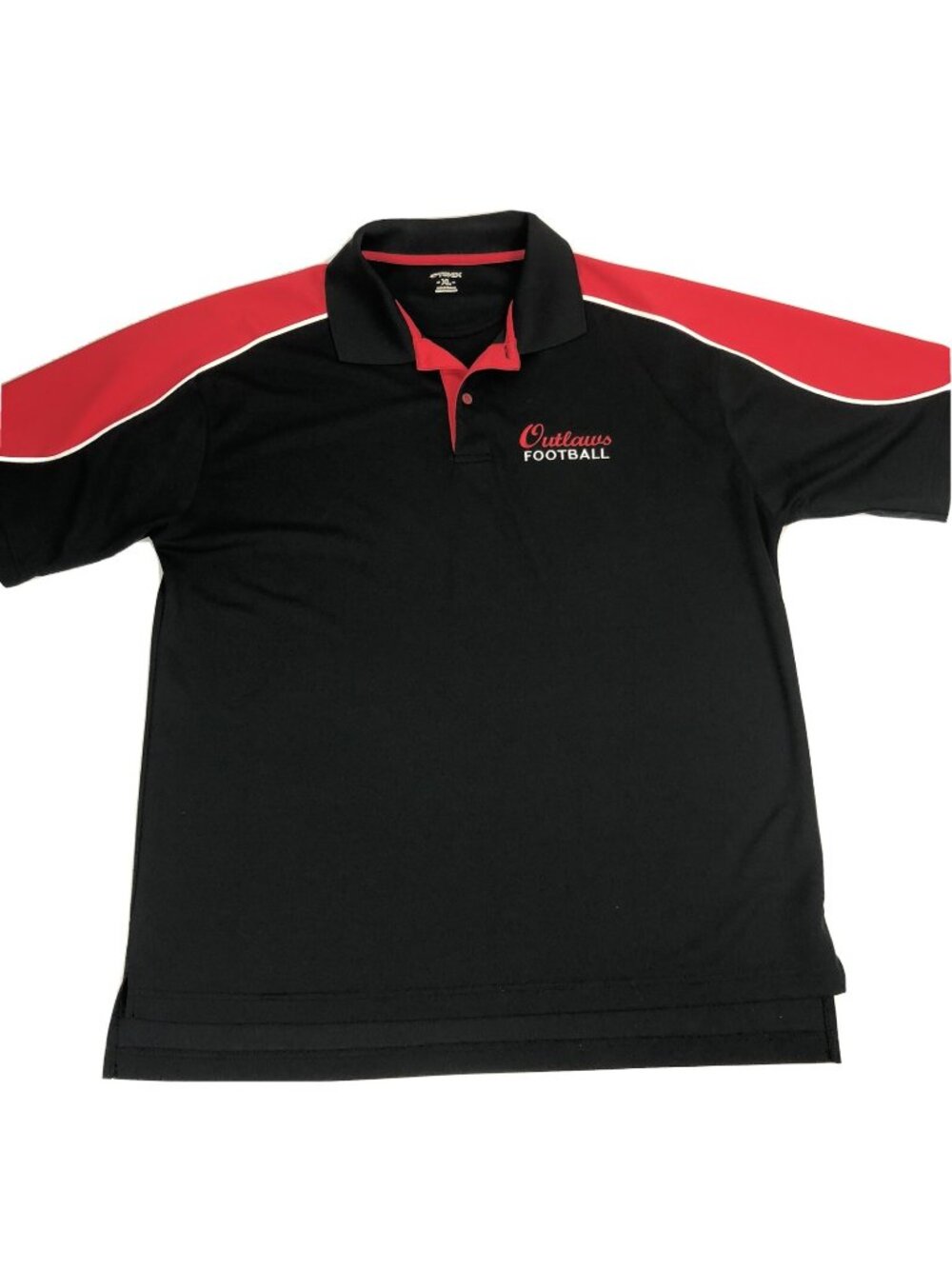 Vintage Las Vegas Outlaws Football XFL Black Red Polo T Shirt Mens Shirt Size XL